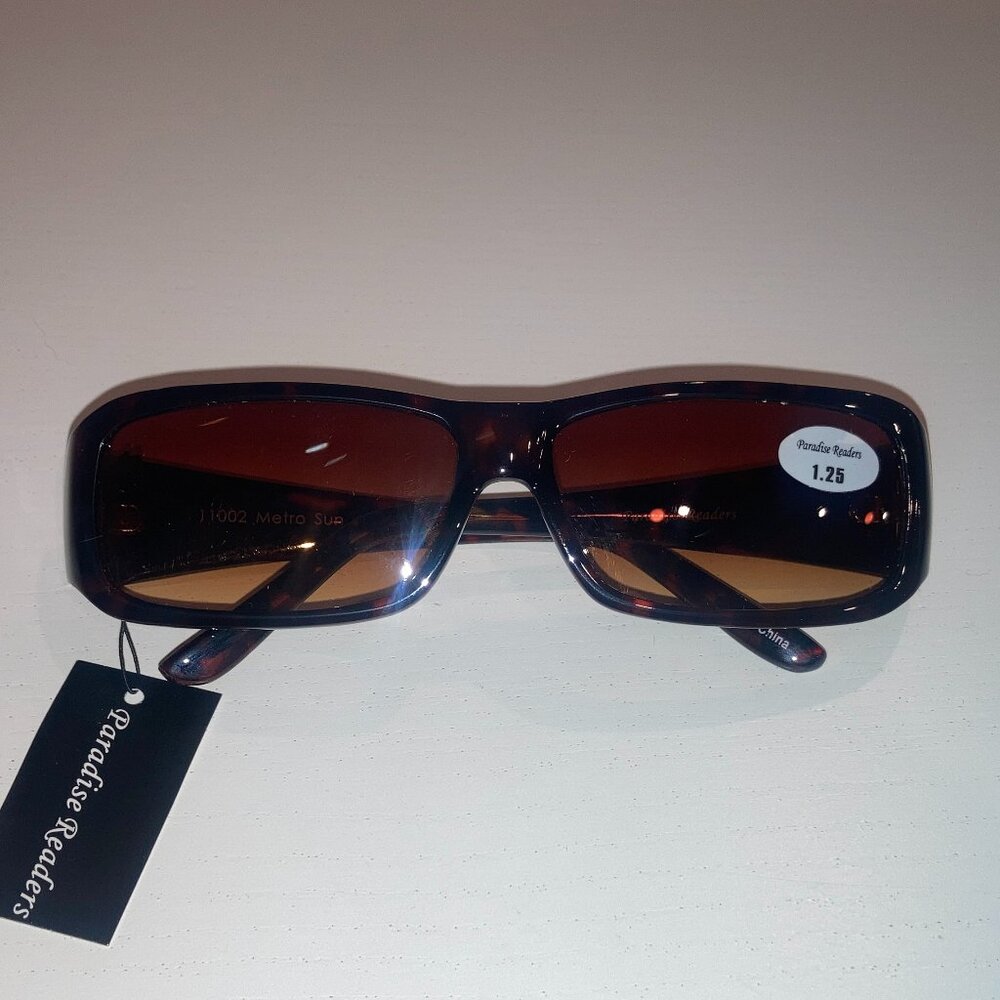 Brown Tortoiseshell Reading Sunglasses with +1.25 Lens